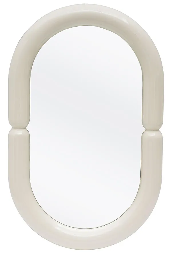 Białe lustro wiszące w stylu retro - Evie