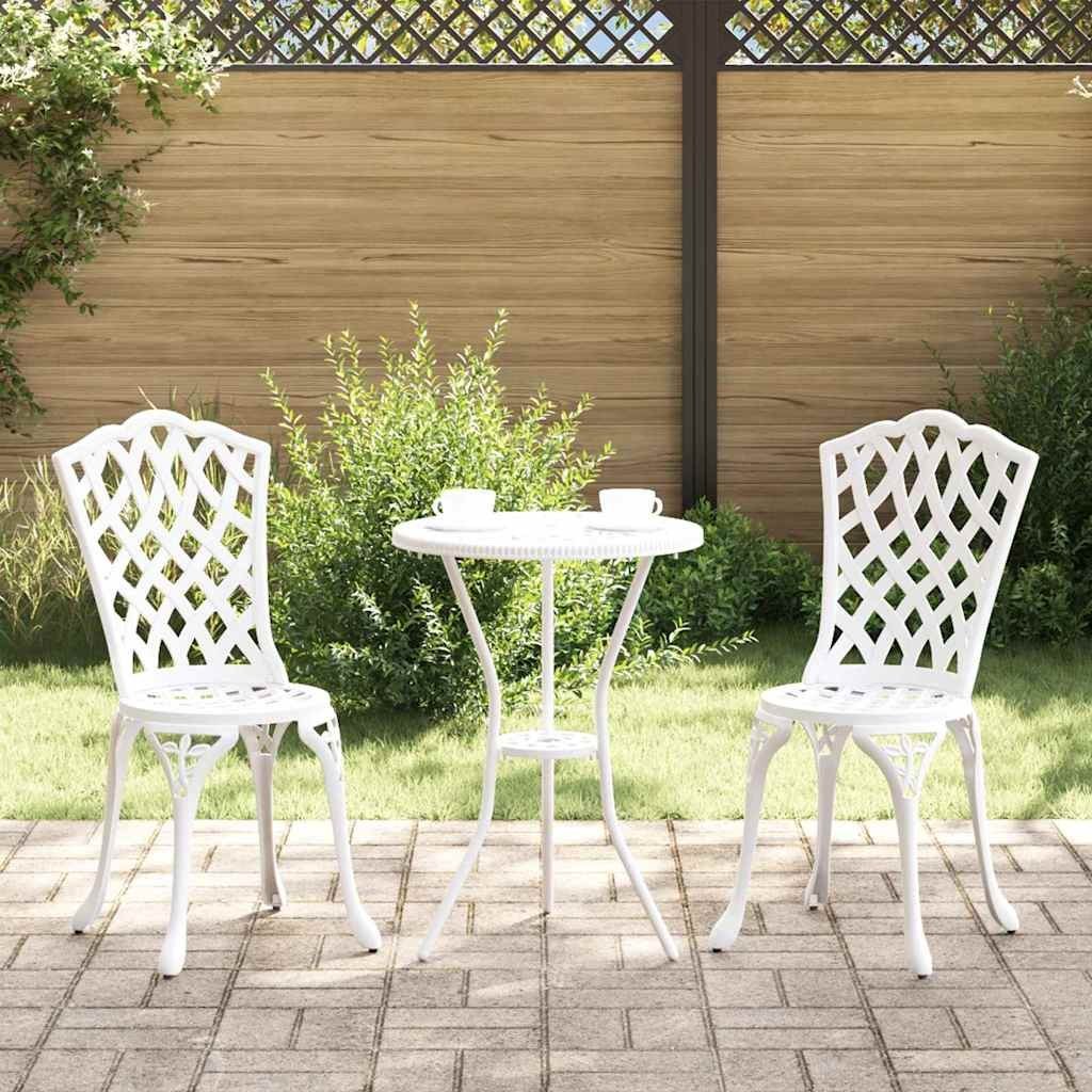 Zestaw Bistro Ogrodowego 3 pcs Biały Aluminium
