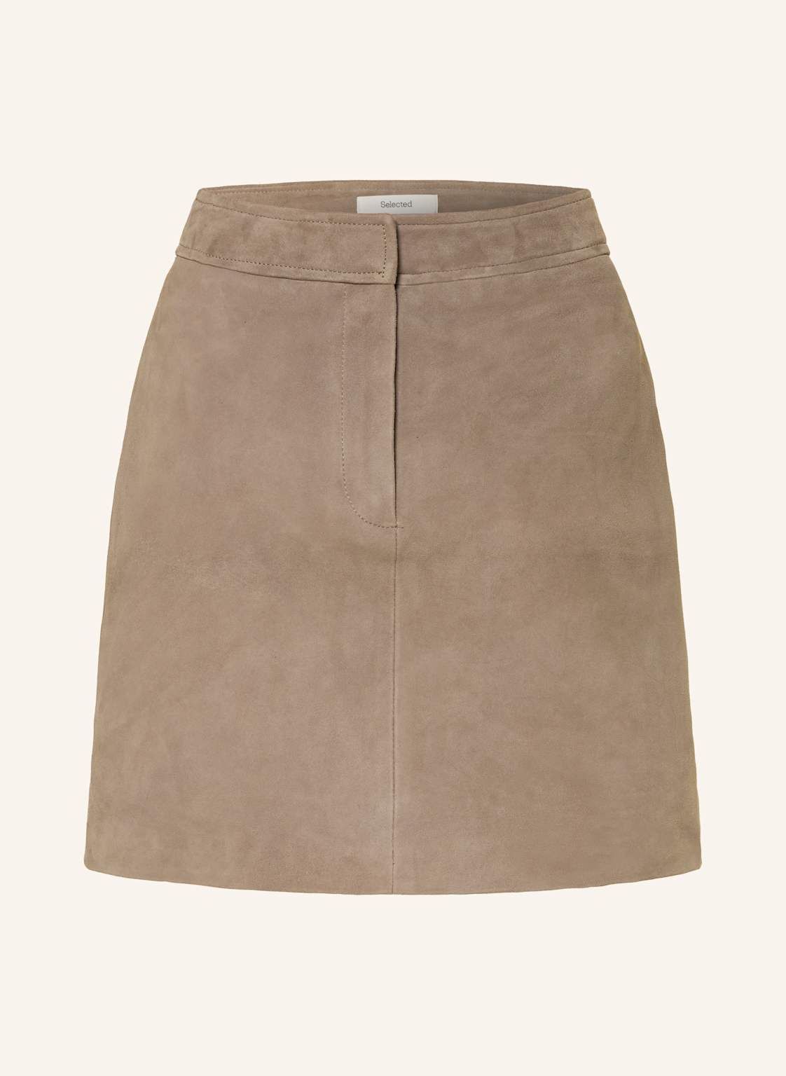Selected Femme Spódnica Skórzana beige