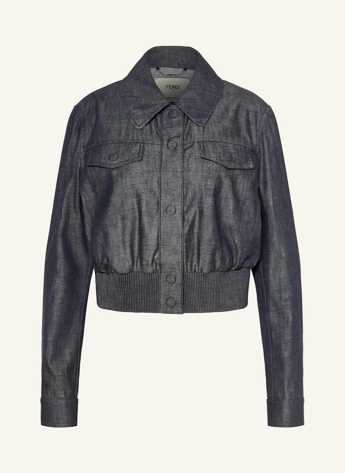 Fendi Krótka Kurtka Jeansowa blau