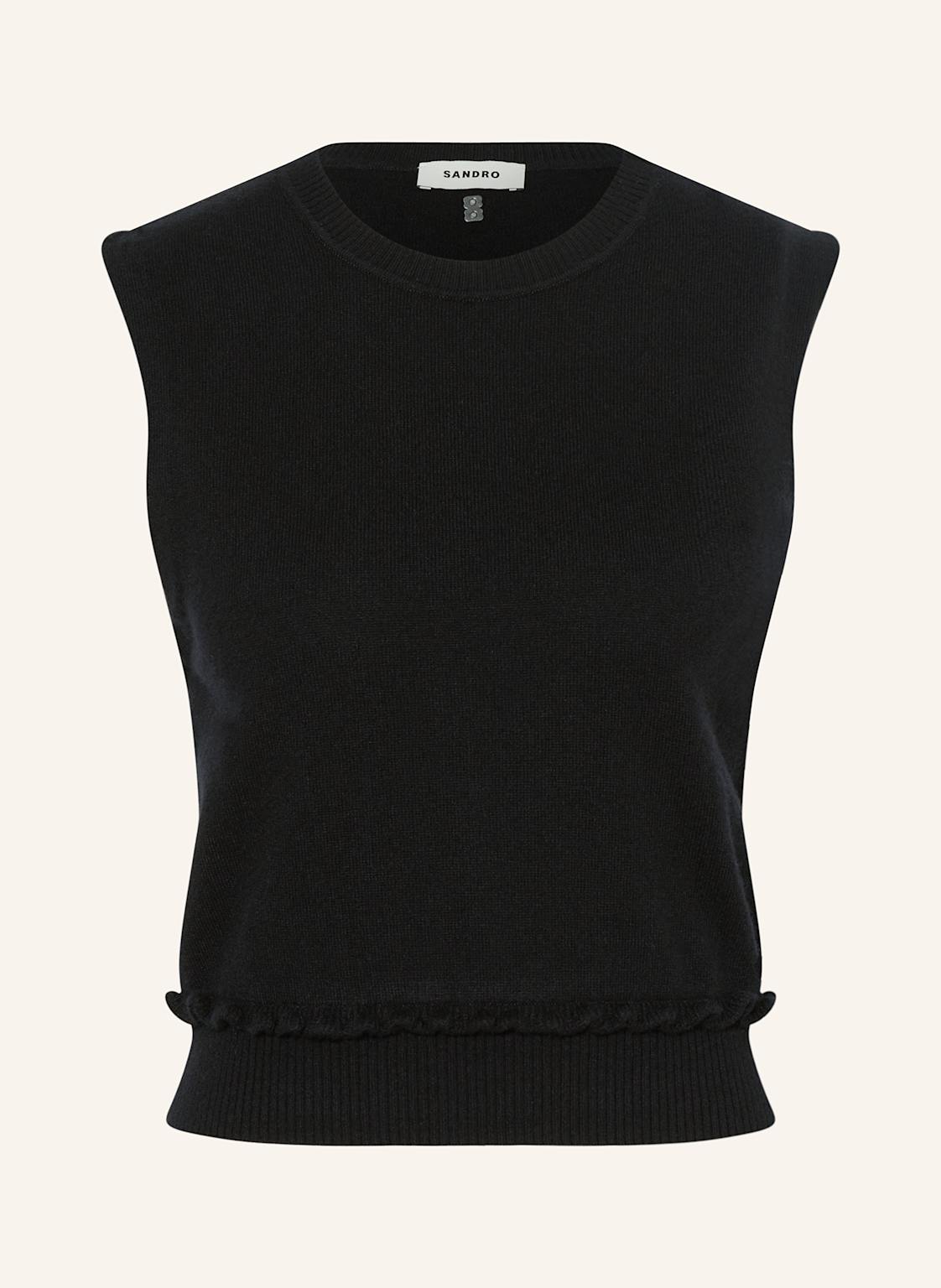 Sandro Top Z Dzianiny schwarz