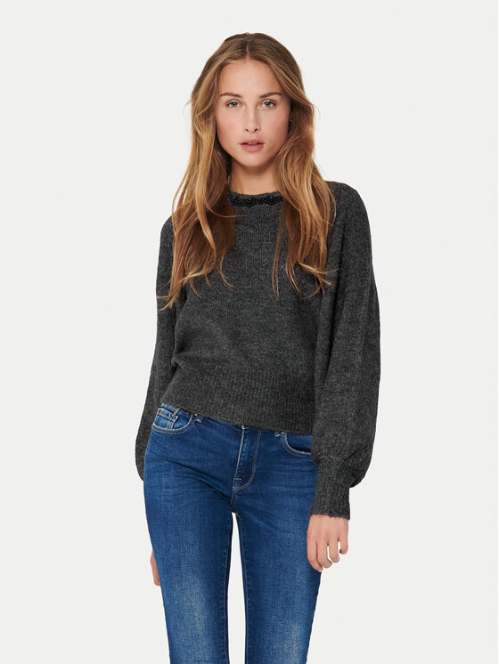 ONLY Sweter Elsa 15210667 Szary Regular Fit