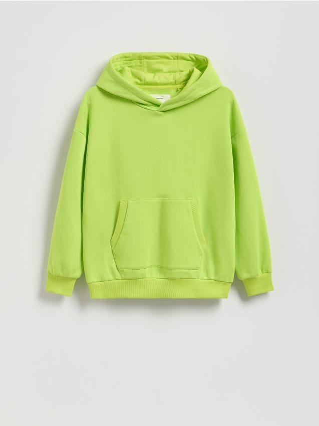 Reserved - Bluza oversize z kapturem - zielony