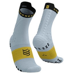 COMPRESSPORT Skarpety ProRacing Socks V4 TRAIL Grey Dawn/Ceylon Yellow