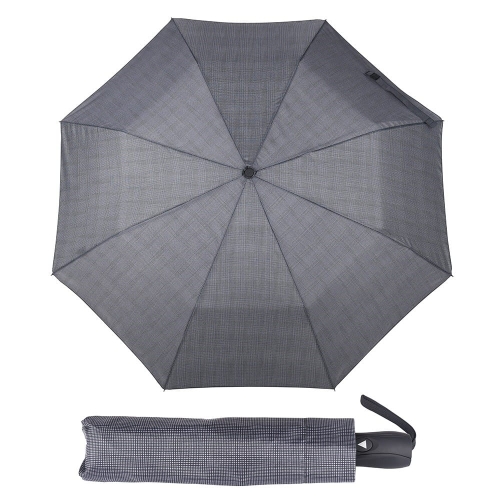 Parasol męski Derby Hit Mini Square Check półautomatyczny składany szary