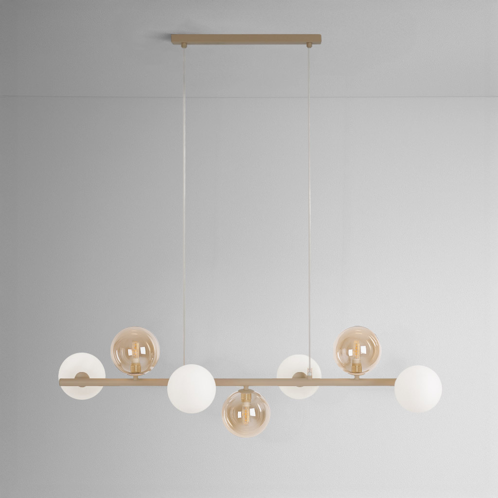 Lampa wisząca - 4 białe klosze, 3 bursztynowe K-5847 z serii LEMO (｡⁕‿⁕｡) POLSKI SOLIDNY PRODUCENT ‼️| 30 LAT NA RYNKU ‼️| WYSYŁKA 24H ‼️ II GWARANCJA JAKOŚCI|| NEGOCJUJ 783-200-183 lub napisz sklep@kaja.com.pl
