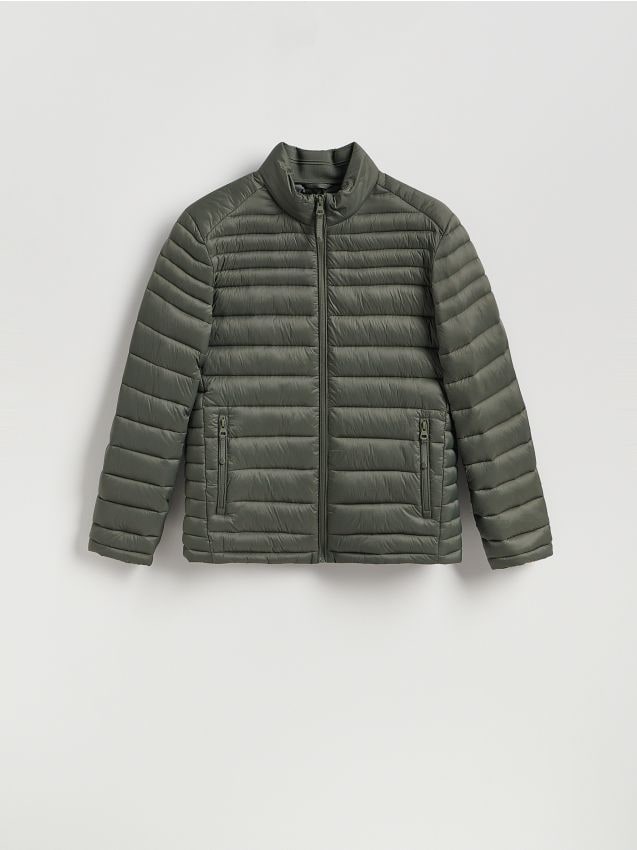 Reserved - Pikowana kurtka ze stójką - jasnozielony