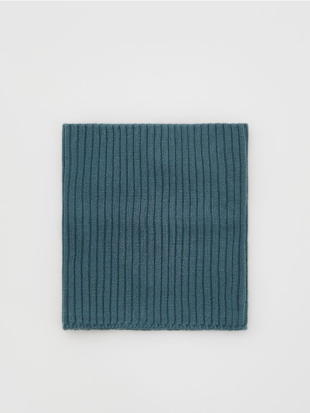 Reserved - Prążkowany komin z wiskozą - niebieski