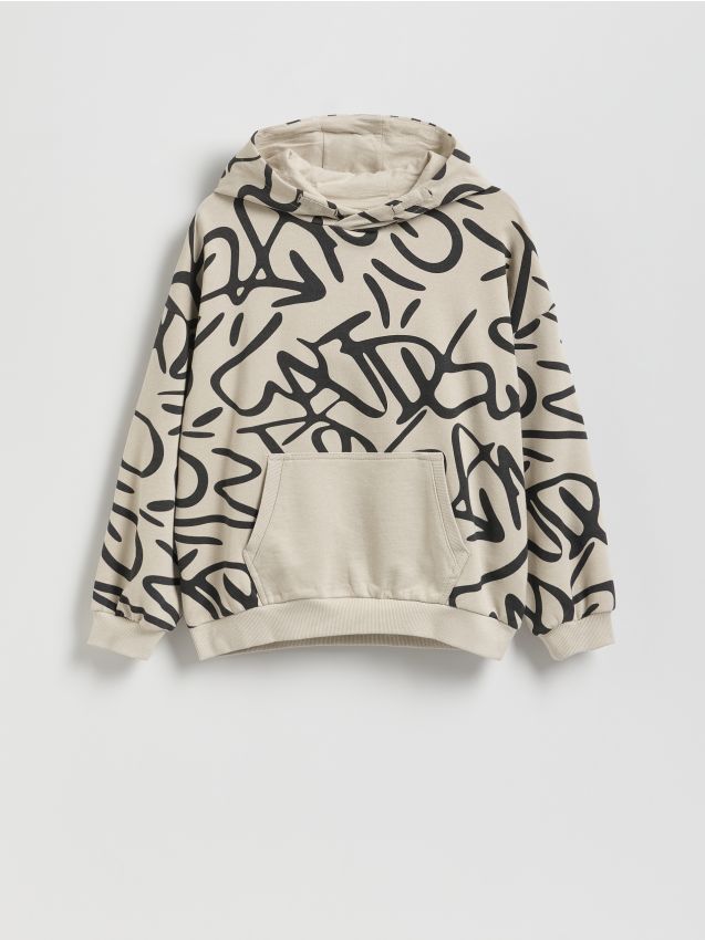 Reserved - Bluza oversize - beżowy