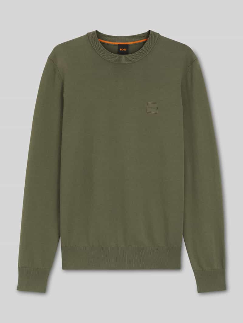 Sweter z dzianiny o kroju regular fit z mieszanki bawełny i kaszmiru