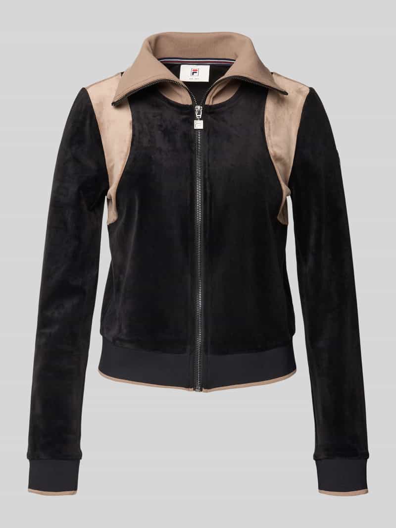 Bluzka rozpinana o kroju slim fit z zamkiem błyskawicznym model ‘ADRIANO’