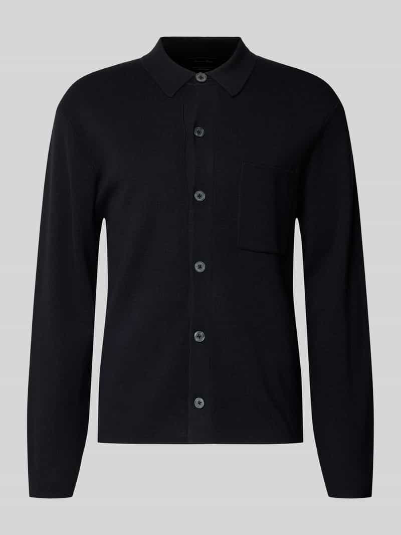 Kardigan z mieszanki wełny z kieszenią na piersi