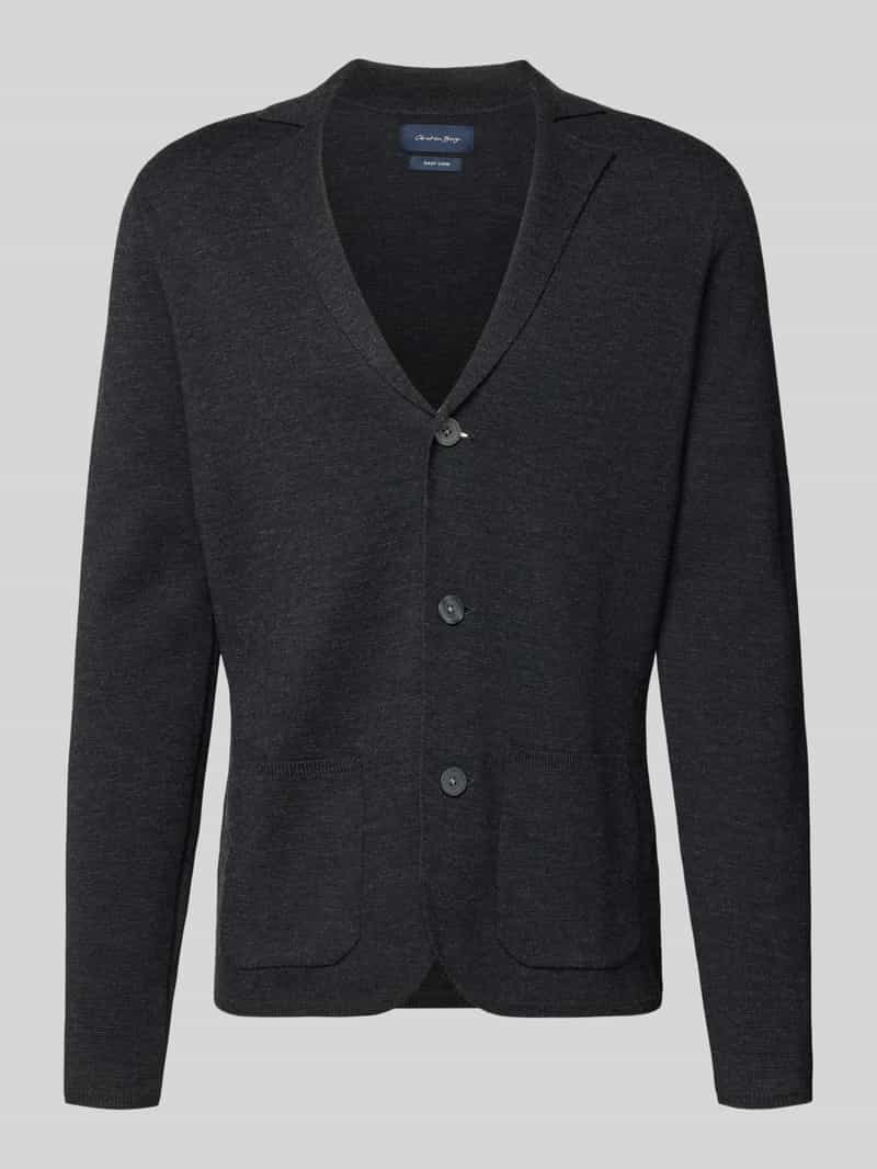 Kurtka z dzianiny z mieszanki wełny z kołnierzem z połami