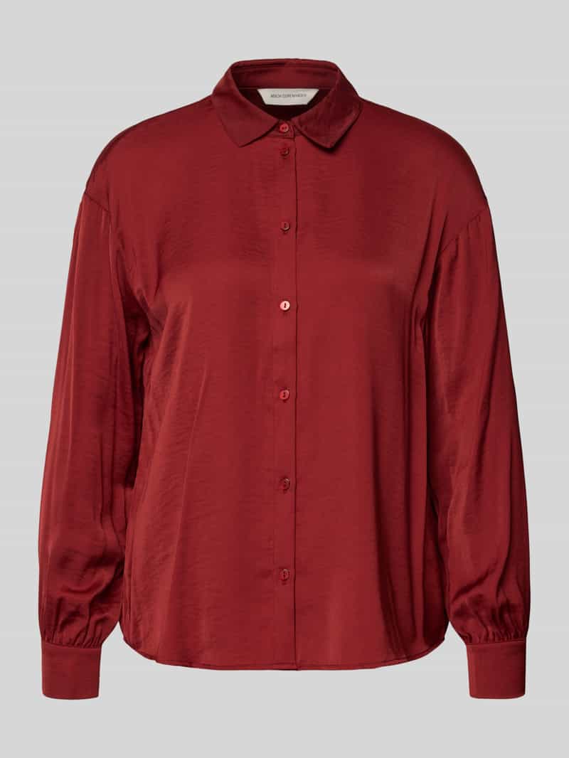 Bluzka koszulowa o kroju regular fit z dodatkiem wiskozy model ‘Sandelina’