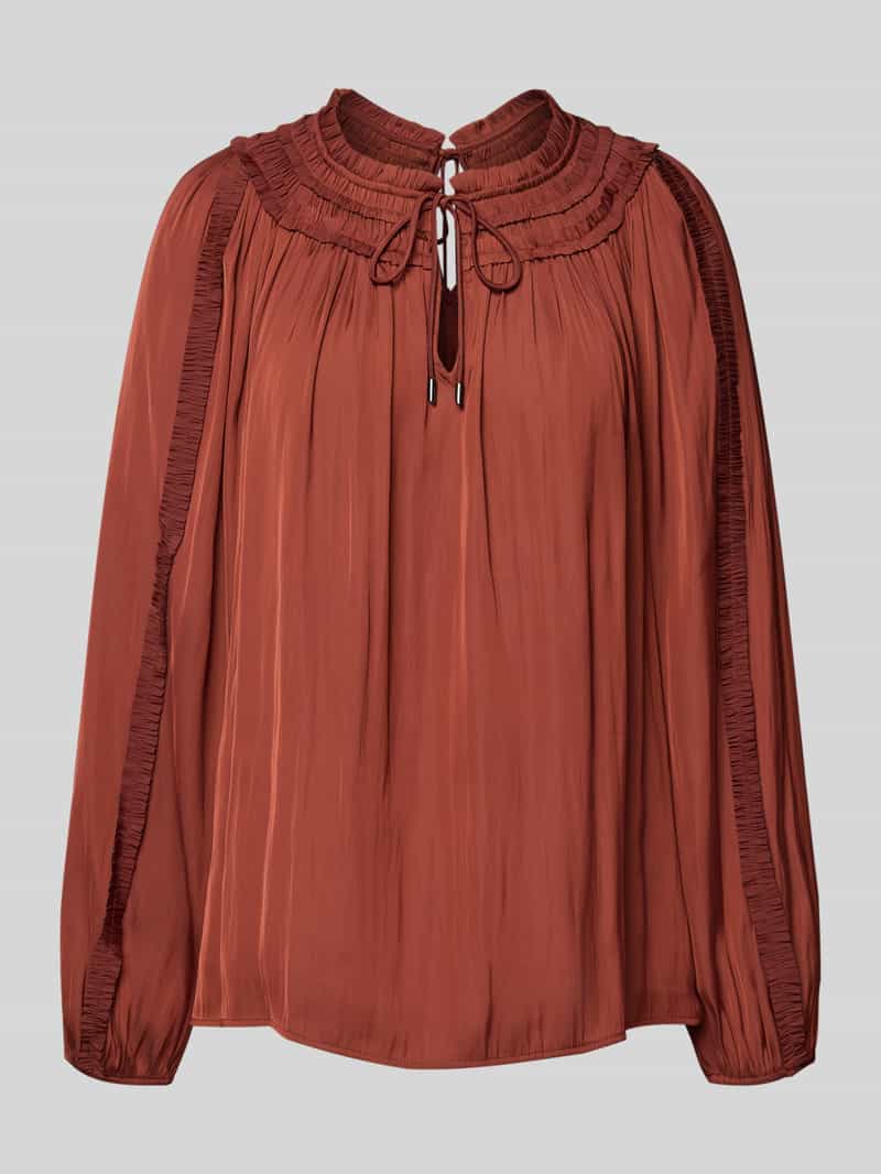 Bluzka z długim rękawem o kroju regular fit z falbanami