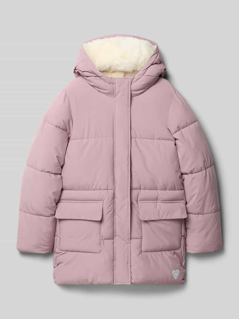 Kurtka pikowana o kroju regular fit z odblaskowym nadrukiem