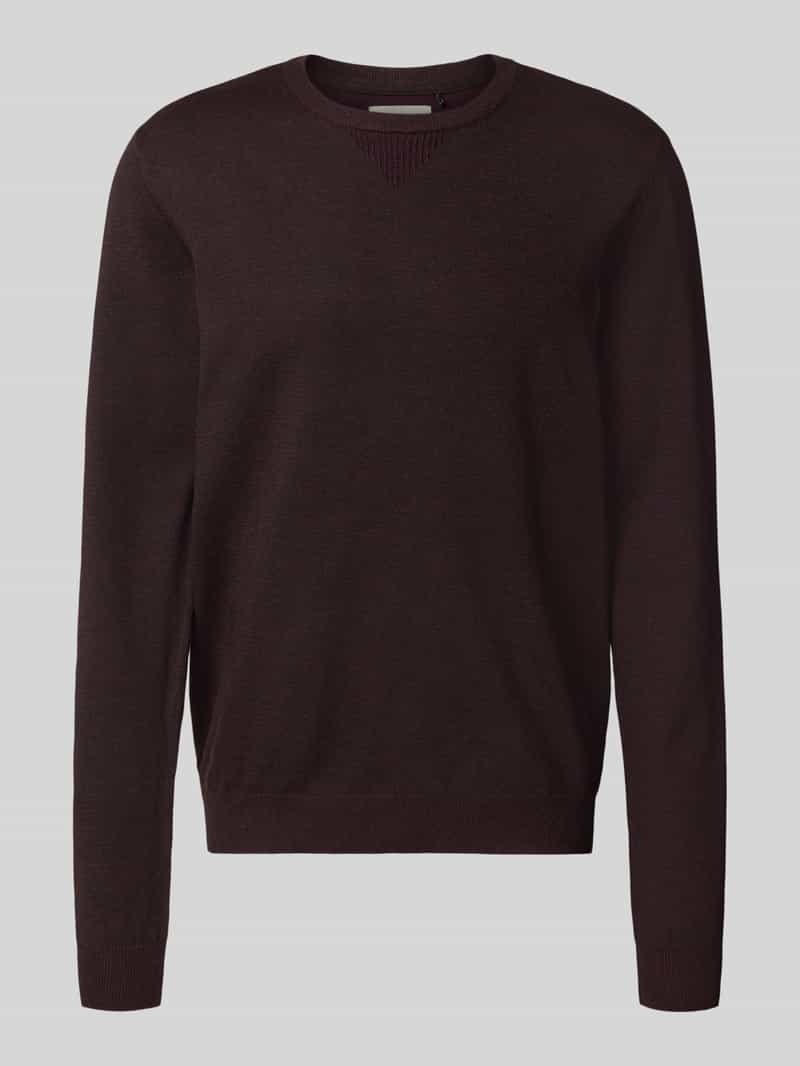 Sweter z dzianiny z okrągłym dekoltem model ‘Bruton’