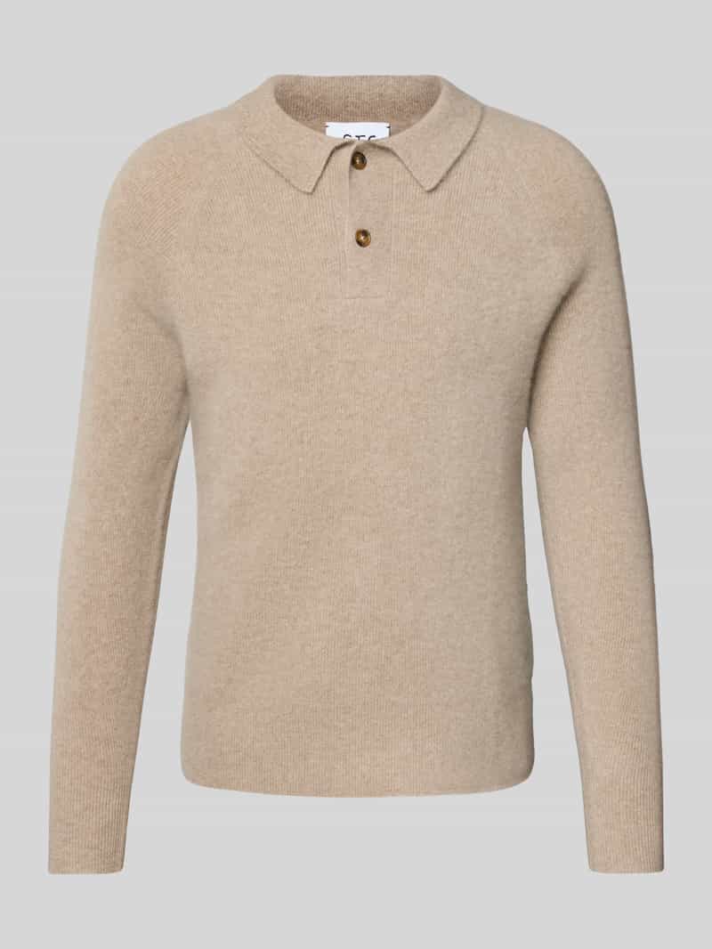 Sweter kaszmirowy z kołnierzykiem typu kent