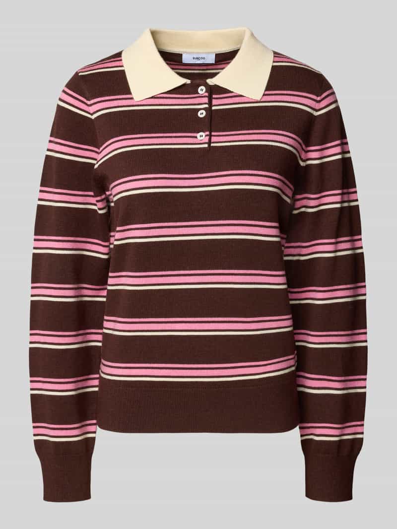 Sweter z dzianiny z wykładanym kołnierzem model ‘PREGO’