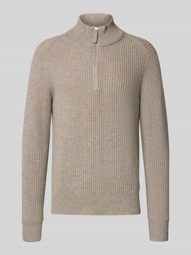 Sweter kaszmirowy z kołnierzem zapinanym