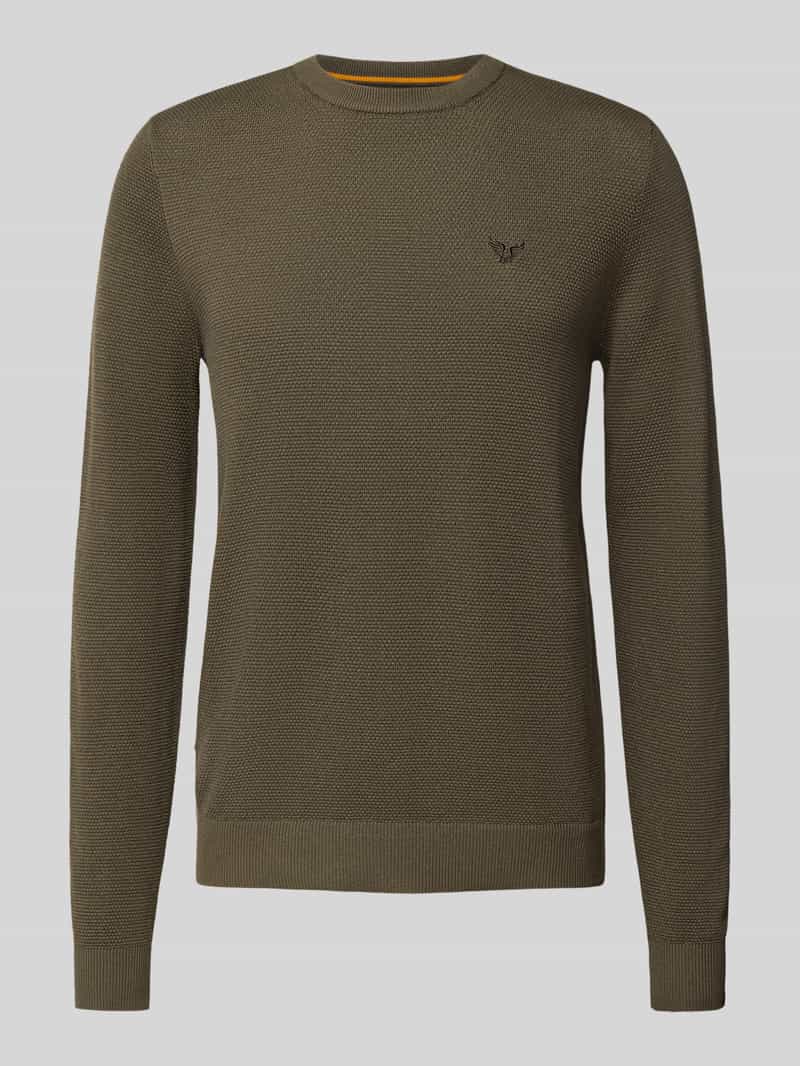 Sweter z dzianiny z wyhaftowanym logo model ‘Ricecorn’