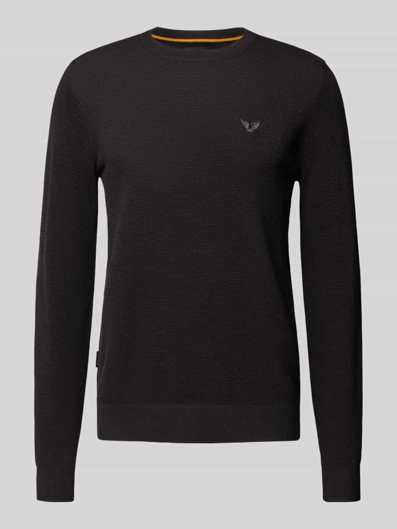 Sweter z dzianiny z wyhaftowanym logo model ‘Ricecorn’