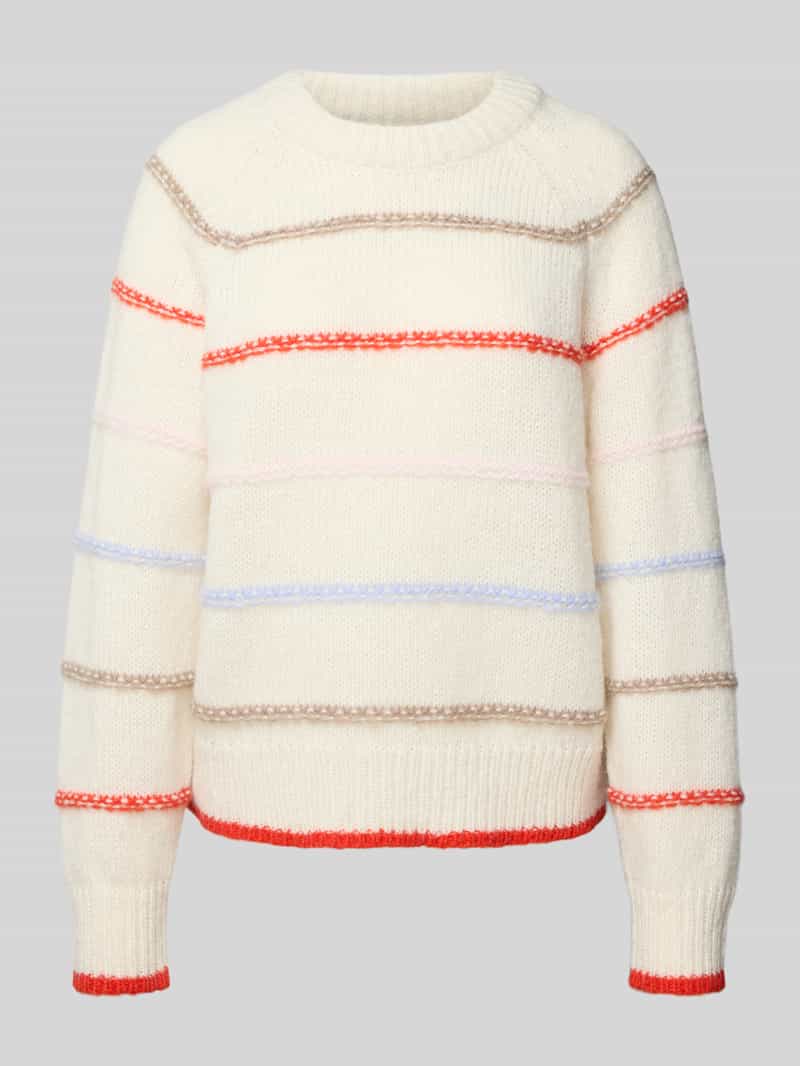 Sweter z dzianiny o kroju regular fit z raglanowymi rękawami model ‘NELIA’