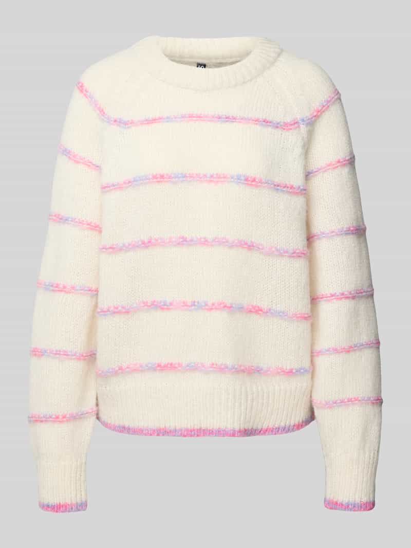 Sweter z dzianiny o kroju regular fit z raglanowymi rękawami model ‘NELIA’