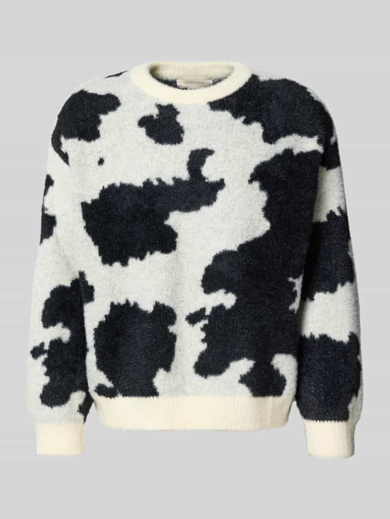 Sweter z dzianiny z okrągłym dekoltem