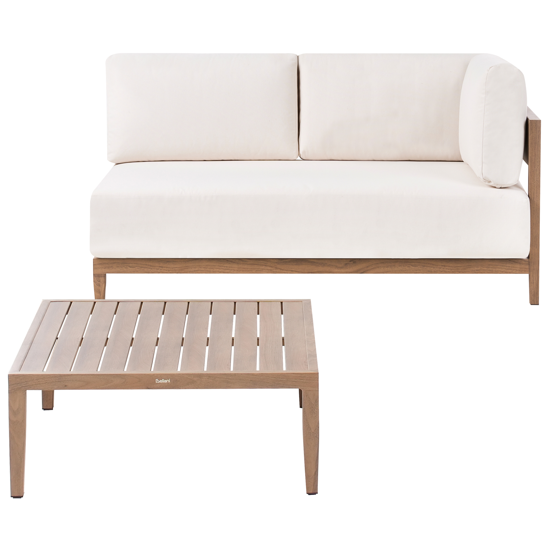 Beliani sofa ogrodowa ze stolikiem dla 2 osób SAMPIERI Metal Brązowy