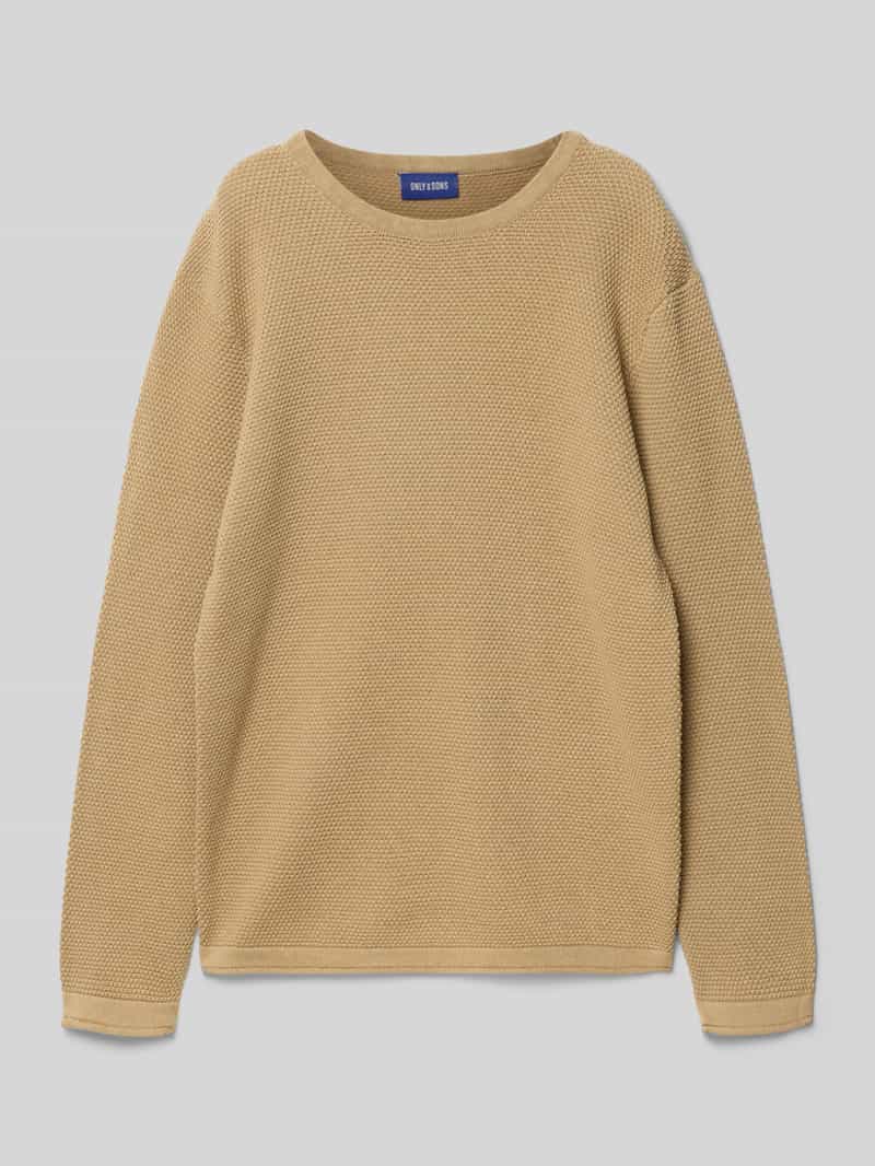 Sweter z dzianiny o kroju regular fit z czystej bawełny model ‘PANTER’