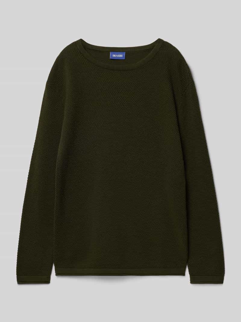 Sweter z dzianiny o kroju regular fit z czystej bawełny model ‘PANTER’