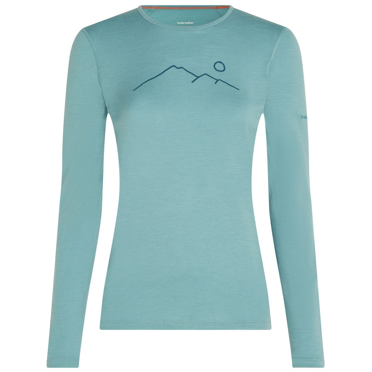 Damska koszulka Icebreaker Women Merino 200 Oasis LS Crewe Rainer Ridge Rozmiar: L / Kolor: jasnoniebieski