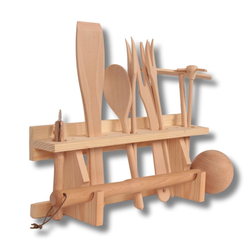 Półka stojak na drewniane akcesoria