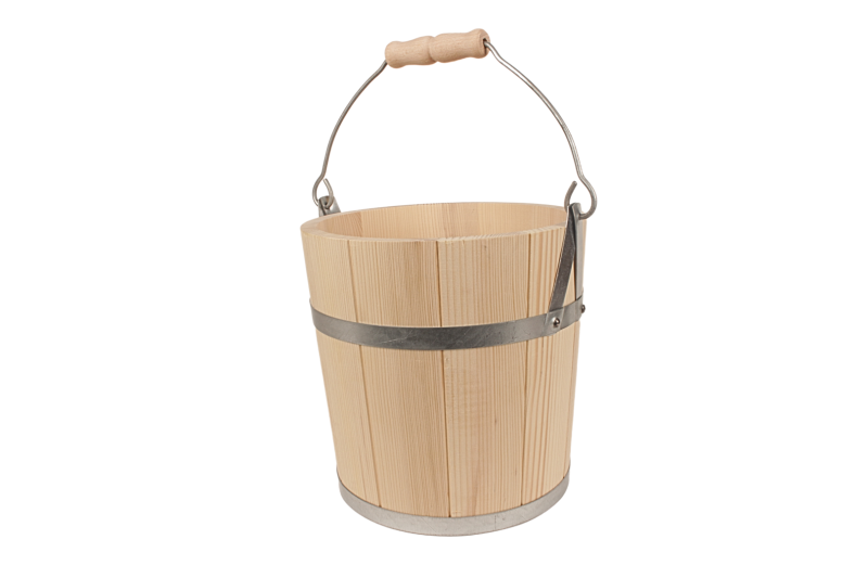 Wiaderko drewniane z rączka 8L