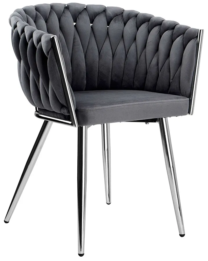Szare tapicerowane krzesło do salonu H9-A47