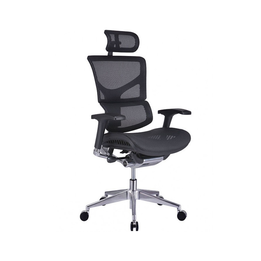 BROSCO Ergonomiczny Fotel ERGOFLY SAIL Alum T-01 Black SA-01 T-01 Black