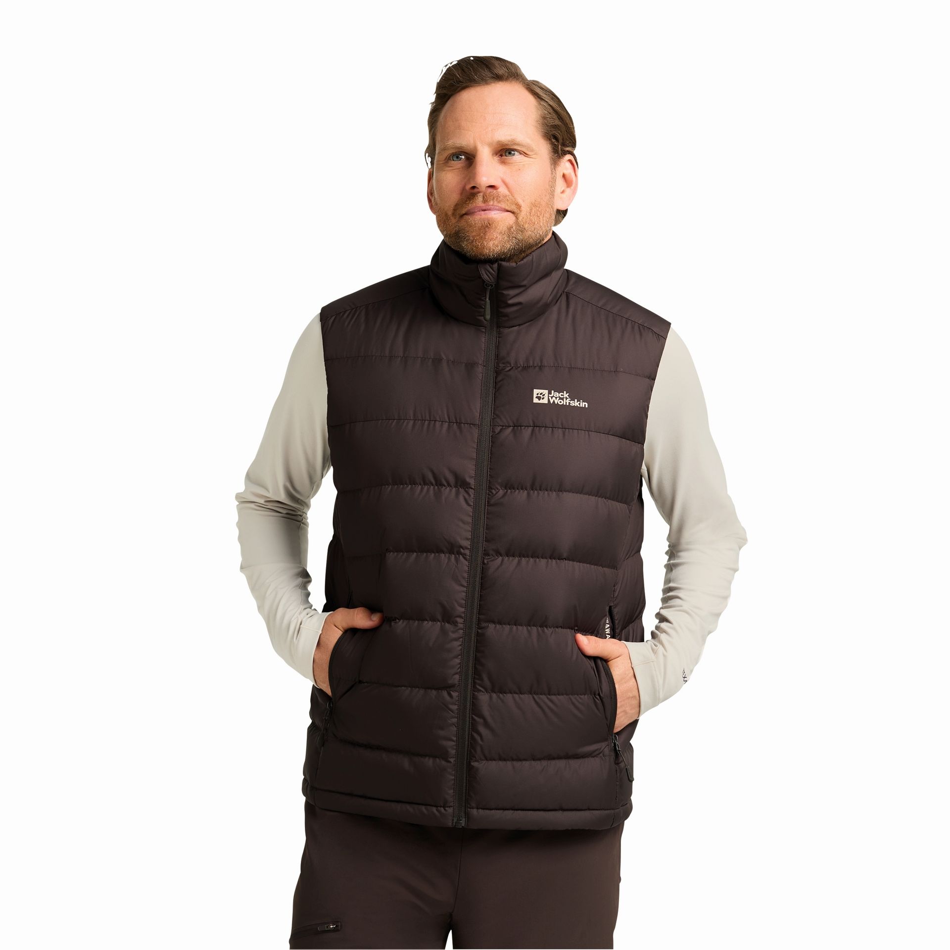 Męska kamizelka puchowa Jack Wolfskin ATHER DOWN VEST M RDS peat - S