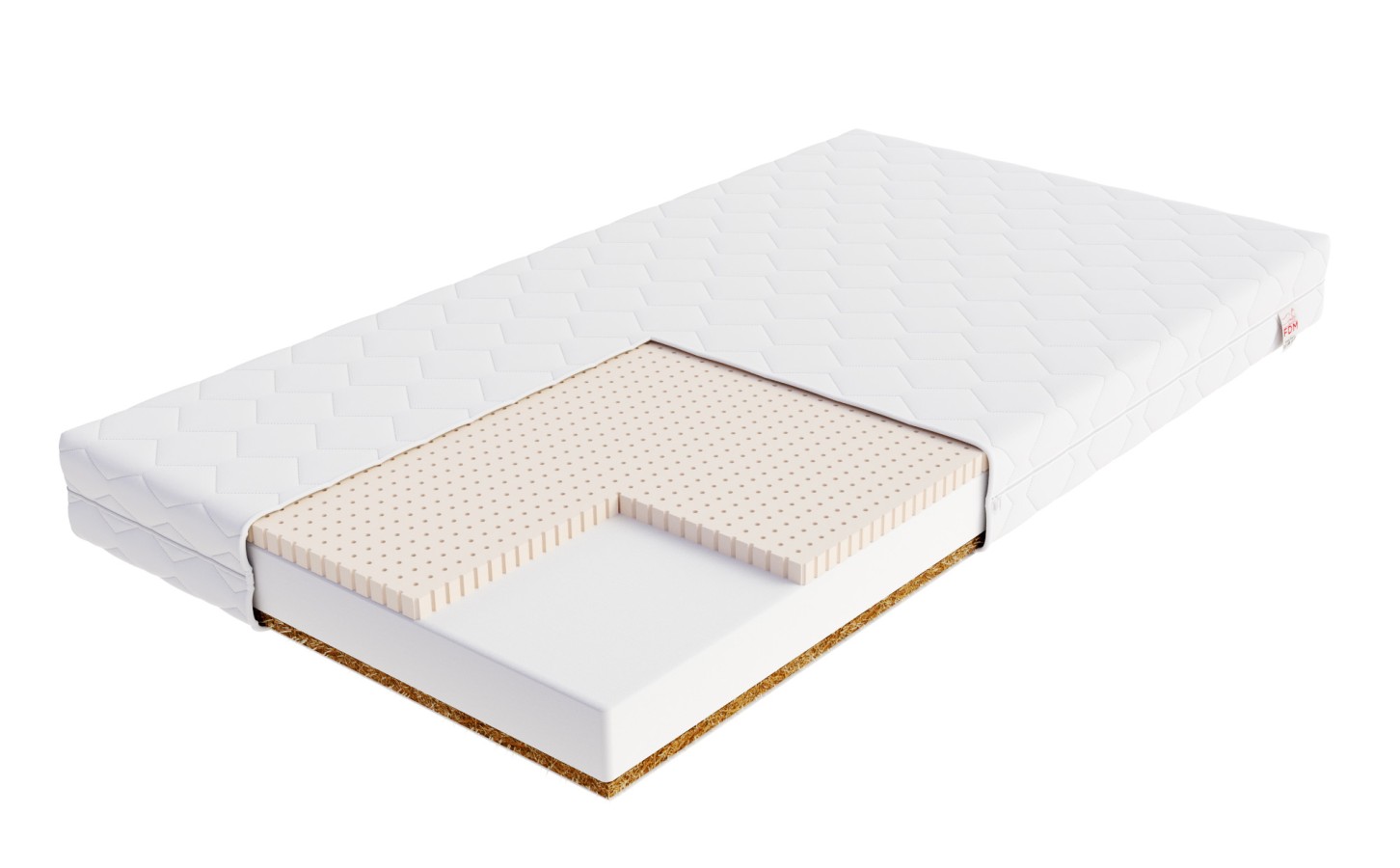 Materac piankowy PIKOLO lateks, kokos - 90 x 200 - H2 średnio miękki / H4 twardy - 18 cm