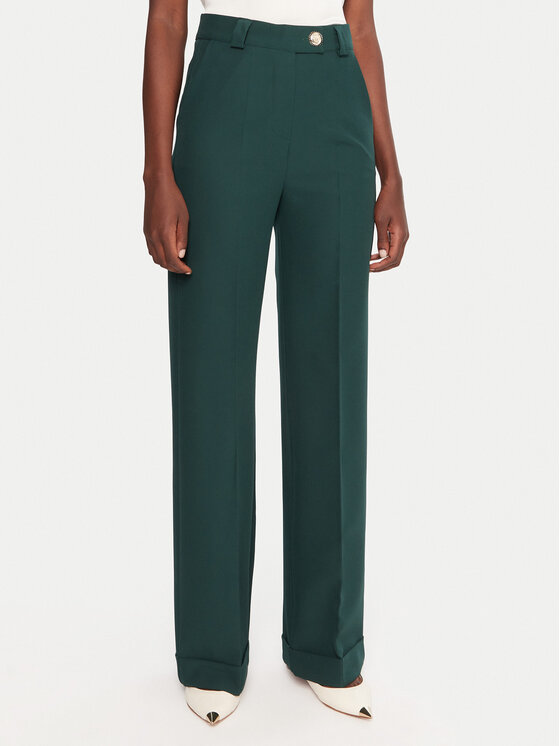 Maryley Spodnie materiałowe 25IB563/43BI Zielony Regular Fit