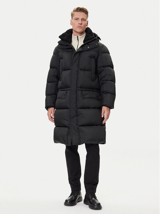 BOSS Płaszcz zimowy Omont 50543617 Czarny Oversize