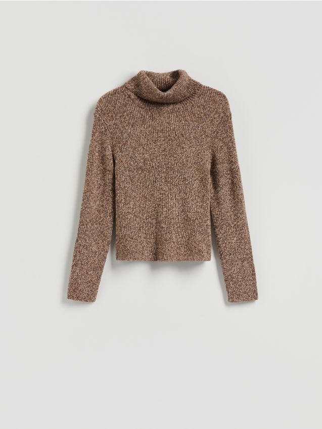 Reserved - Sweter z golfem - brązowy