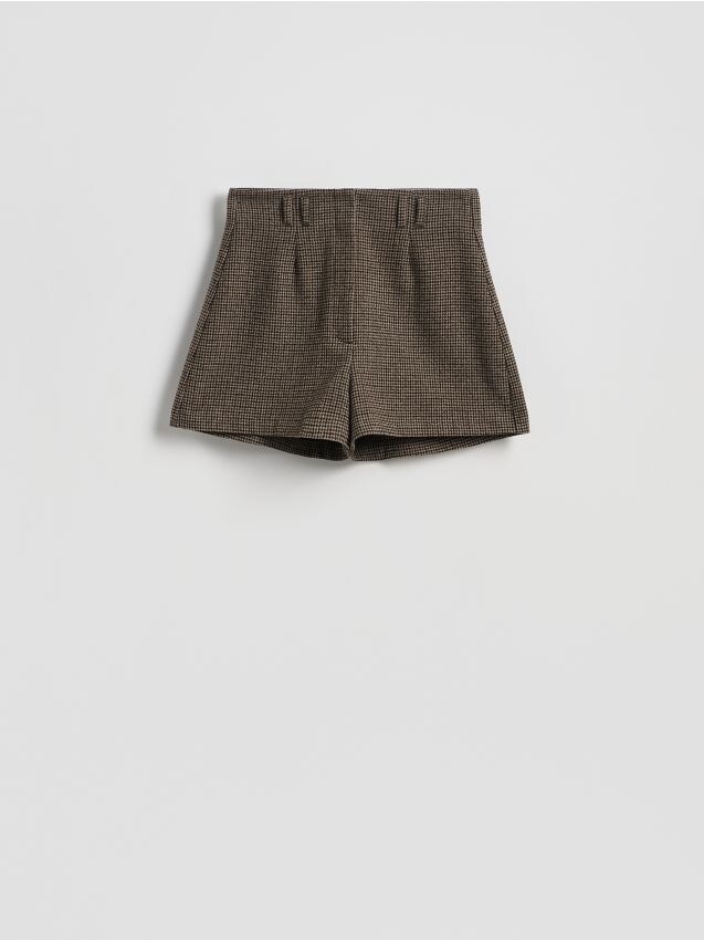 Reserved - Szorty w pepitkę z wełną - wielobarwny