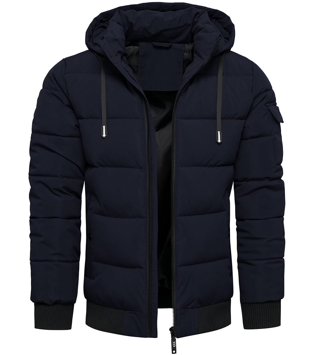 Kurtka męska ocieplana z odczepianym kapturem granatowa Recea