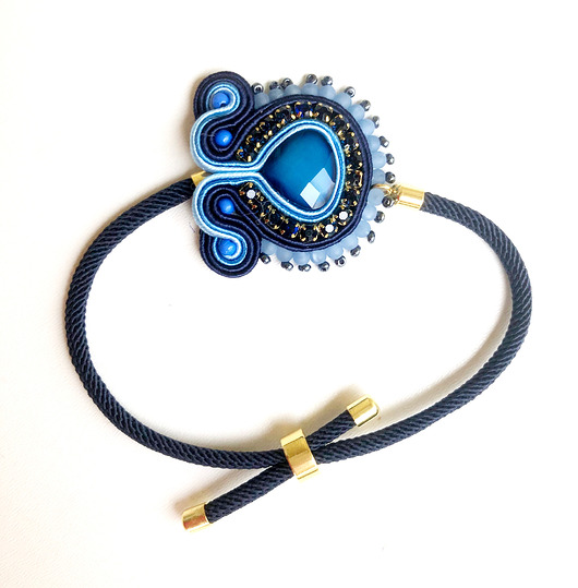 Elegancka sutaszowa bransoletka BLUE