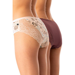 Figi damskie bawełniane (2pack) klasyczne z koronką LPC 590 Key