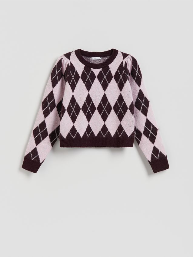 Reserved - Sweter w romby - wielobarwny