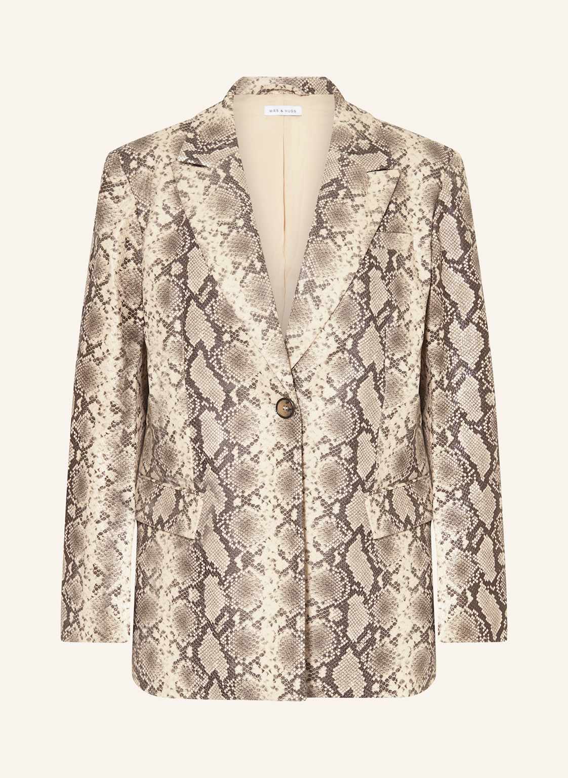 Mrs & Hugs Blezer Z Imitacji Skóry beige