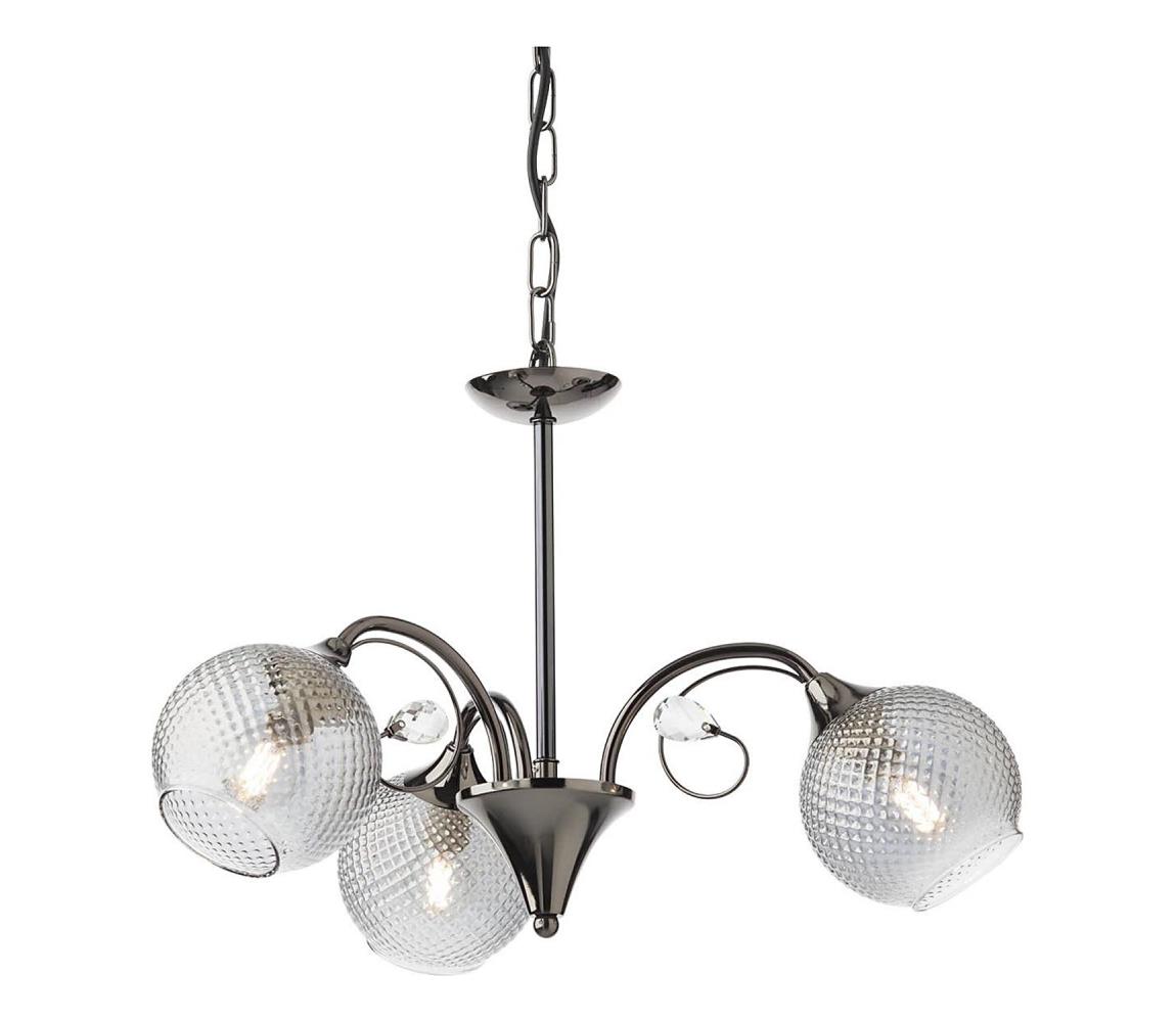 Redo 02-972 - Żyrandol na łańcuchu ASPERA 3x E14/28W/230V, średnica 52 cm, czarny