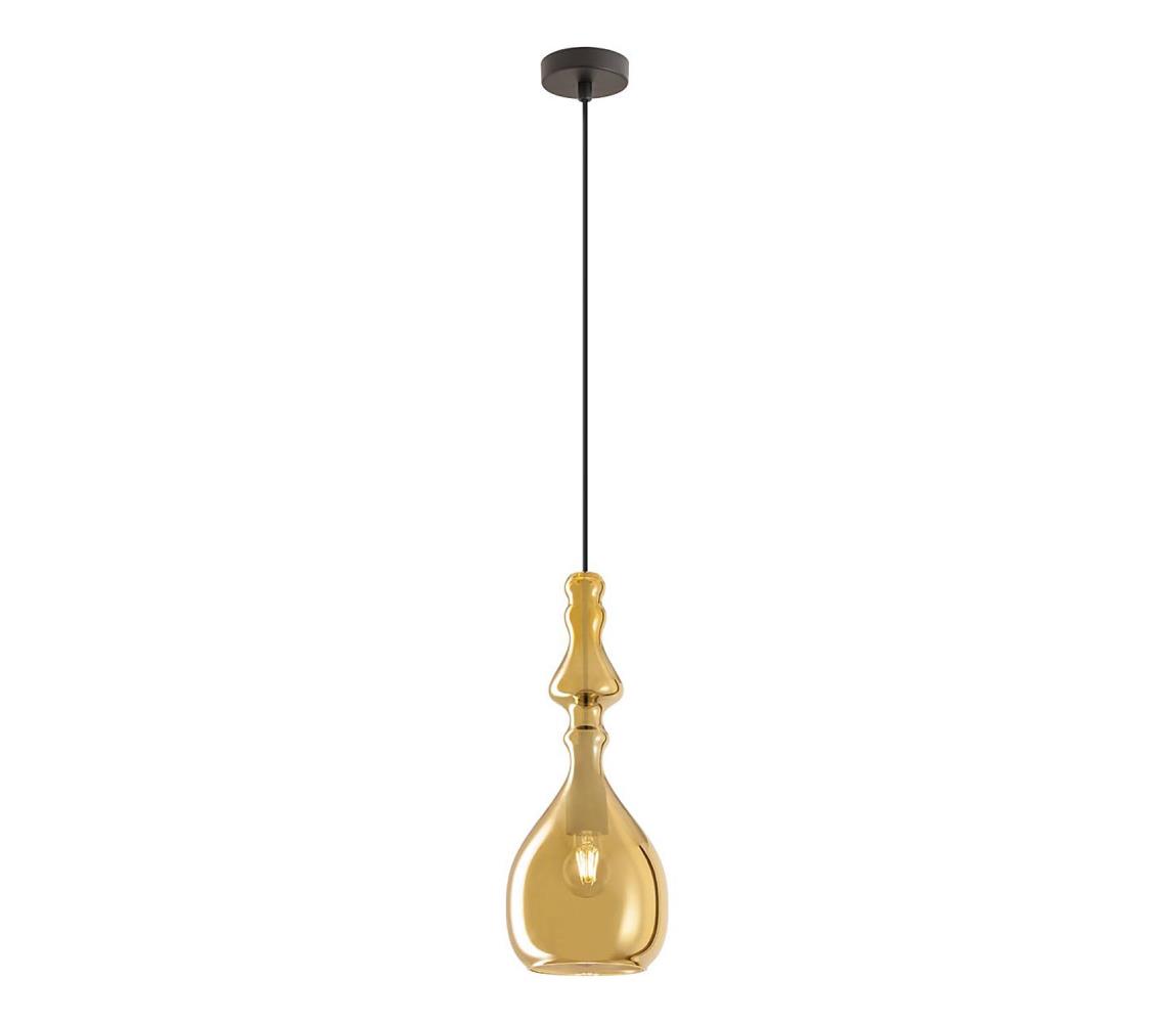 Redo 01-2937 - Lampa wisząca na lince AMBIX 1xE27/42W/230V średnica 18 cm złota